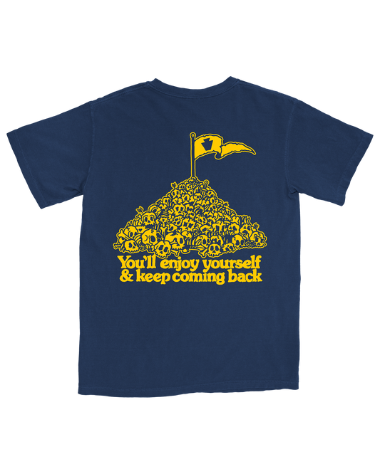 You'll enjoy yourself and keep coming back on a navy t-shirt
