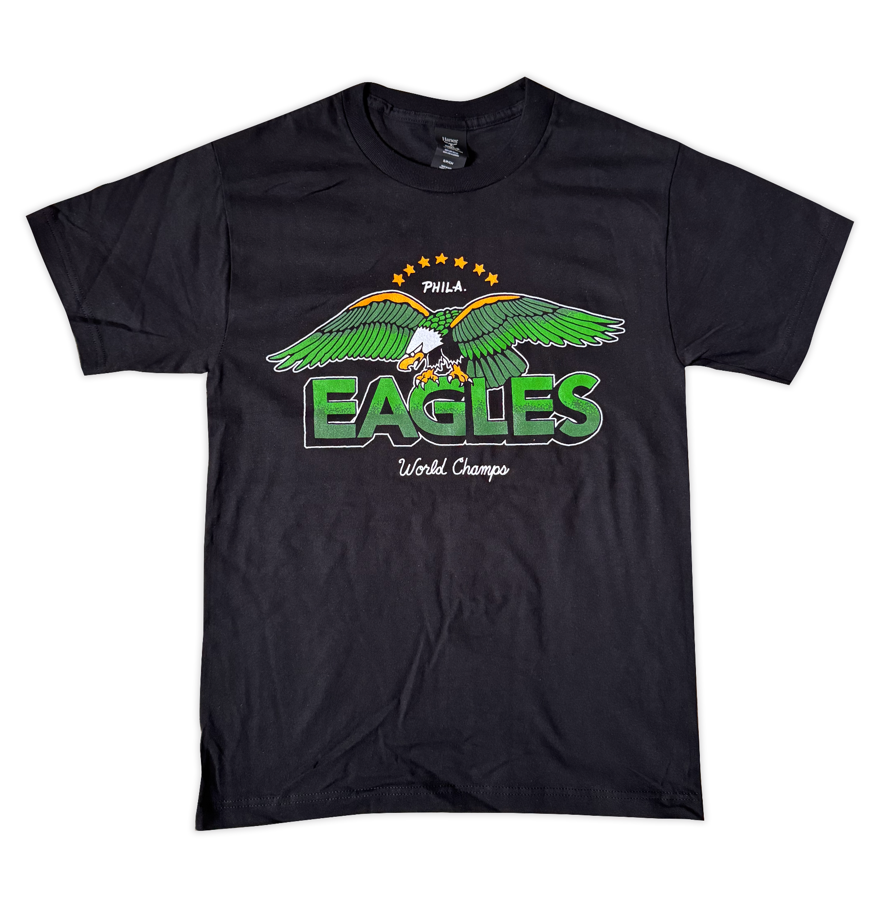 Black t-shirt with Eagles logo on a transparent background