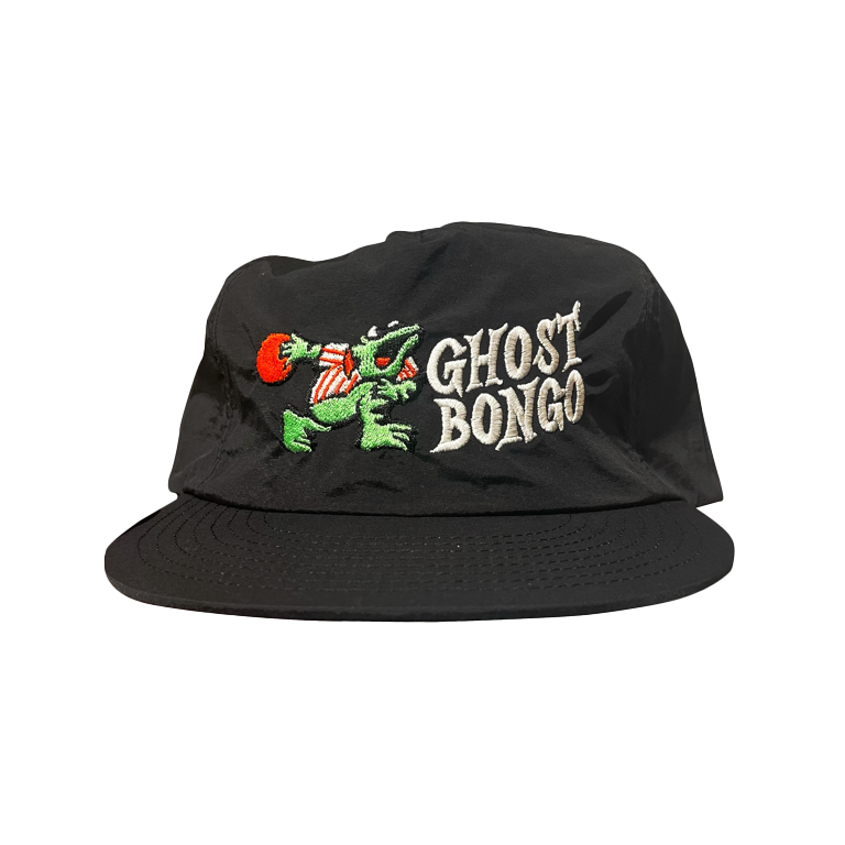 Black hat with 'Ghost Bongo' logo and green frog bowling design