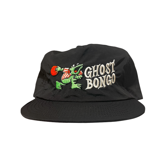 Black hat with 'Ghost Bongo' logo and green frog bowling design