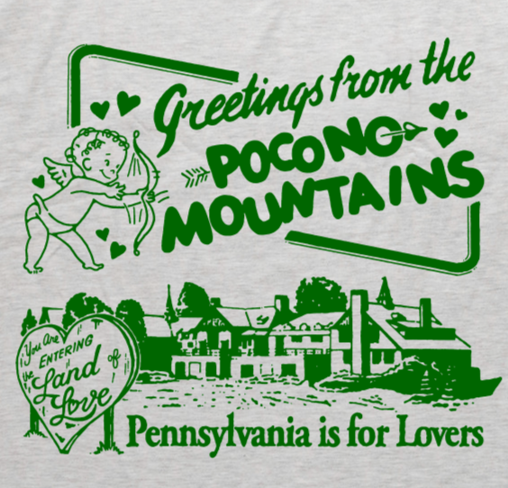 Gray t-shirt with green graphic design on a grey background